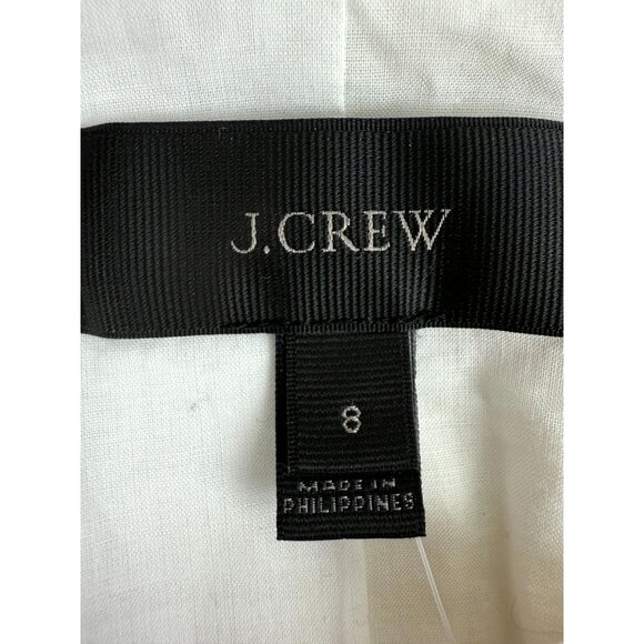 NWT J. Crew Women's Cotton Linen Blazer Jacket 8 White One Button - Picture 5 of 8